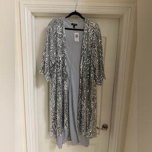 Torrid Silver Sequin kimono